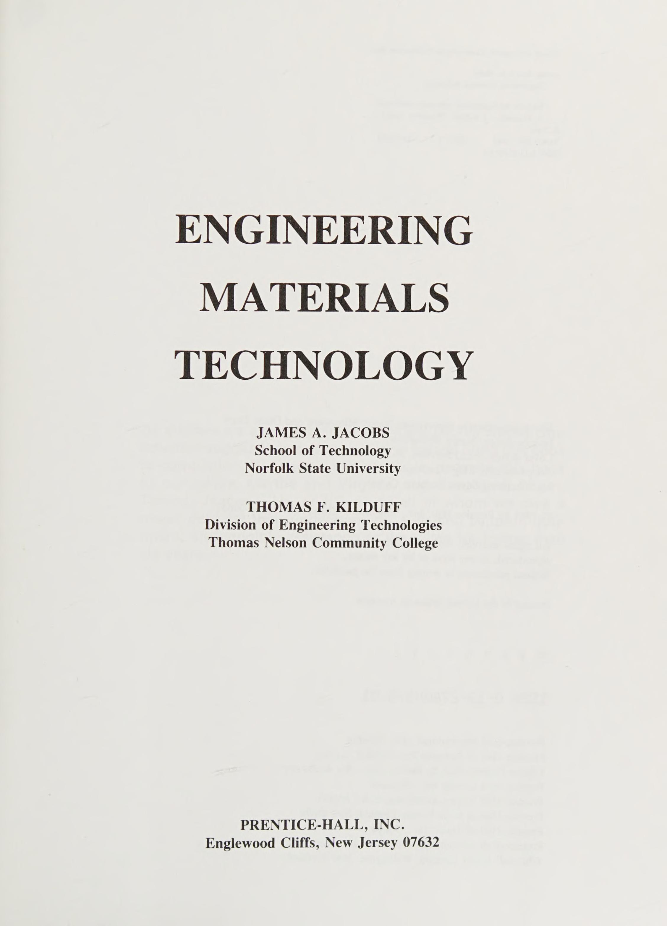 Engineering Materials Technology