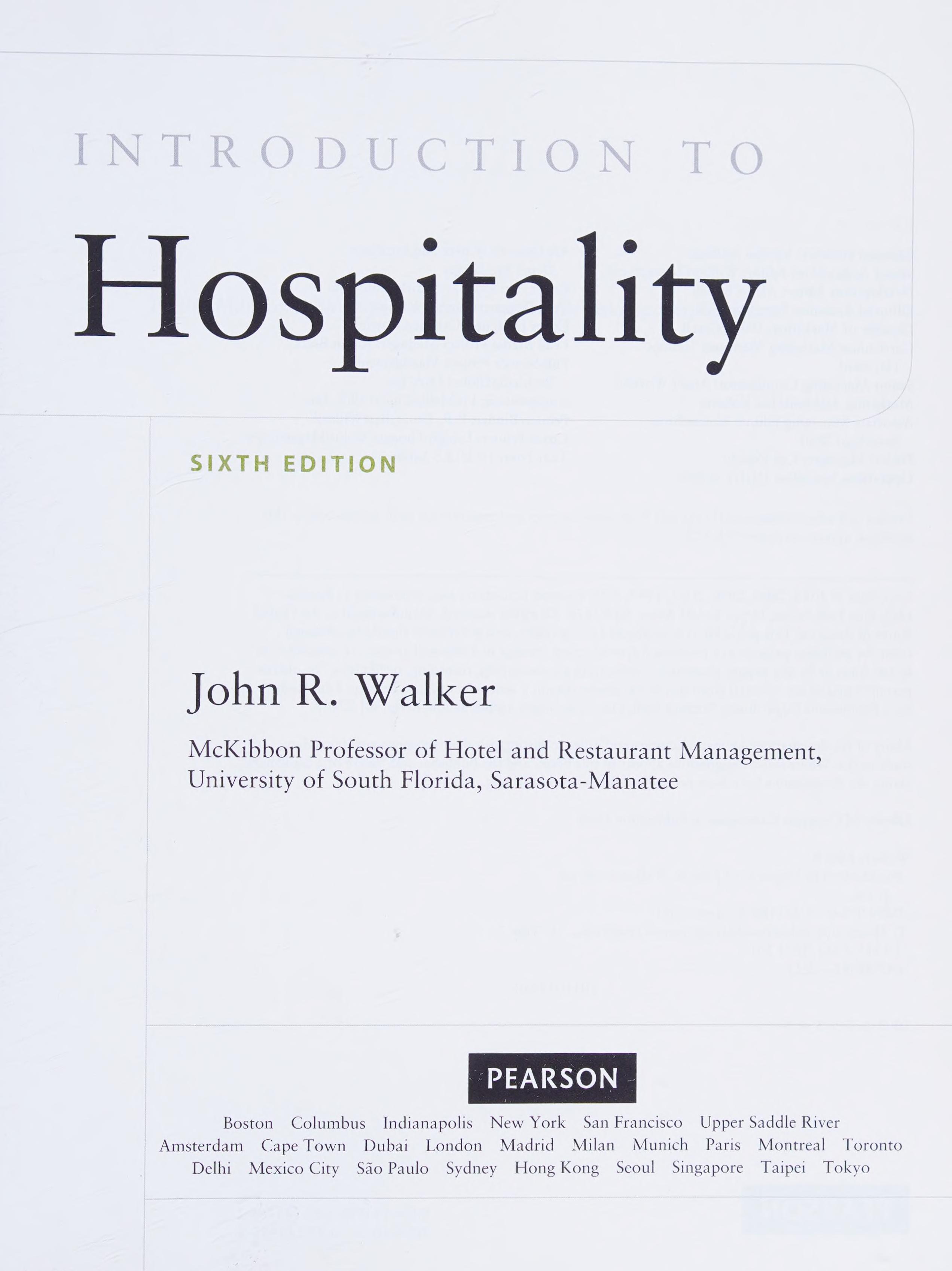 Introduction to Hospitality