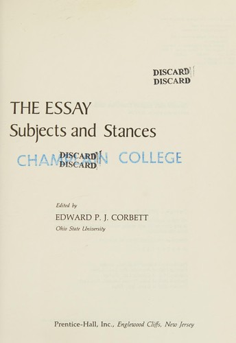 The Essay: Subjects And Stances