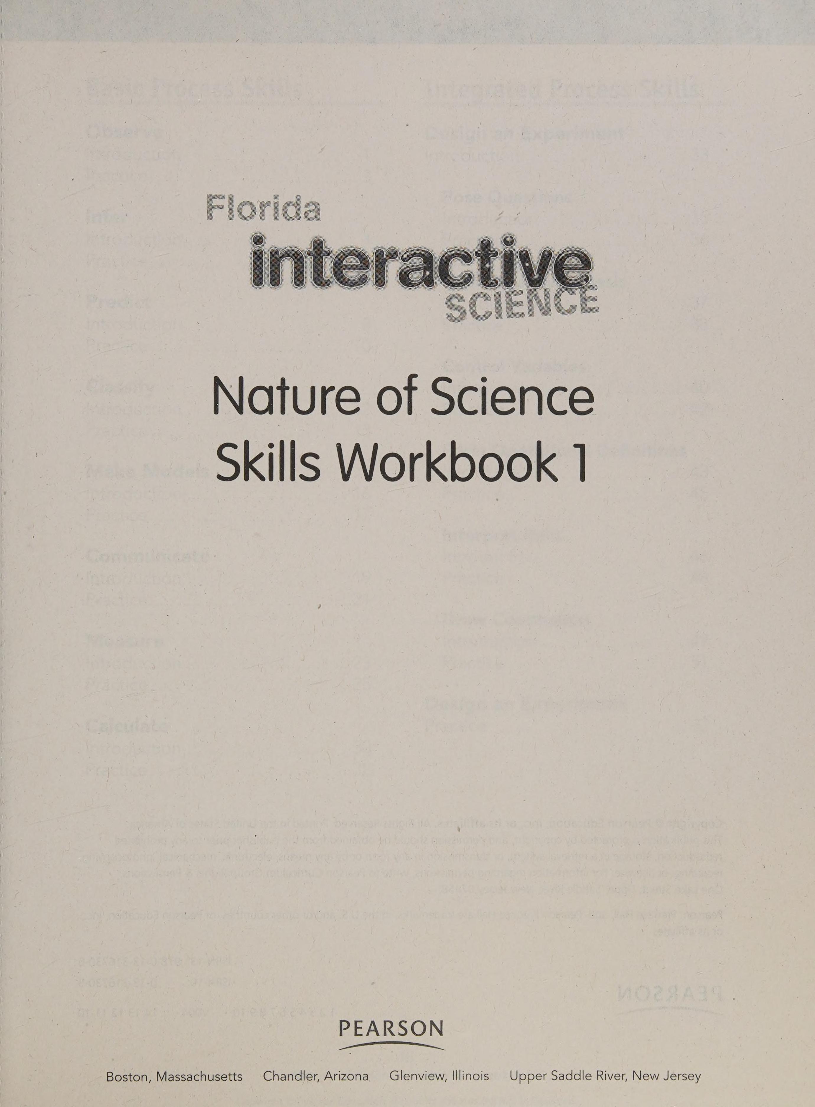Florida Nature of Science, Skills Workbook 1