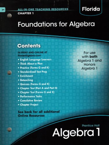 All in One Teaching Resources Chap. 1 Thru 10 (Prentice Hall Algebra 1 and Honors Algebra 1)