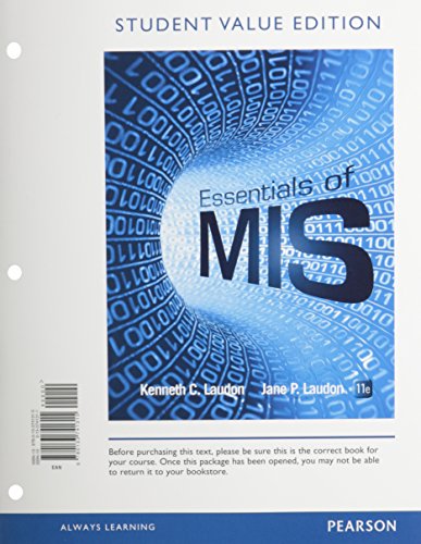 Essentials Of MIS, Student Value Edition