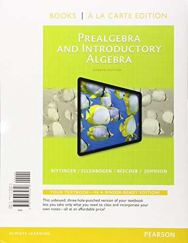 Prealgebra And Introductory Algebra, Books A La Carte Edition
