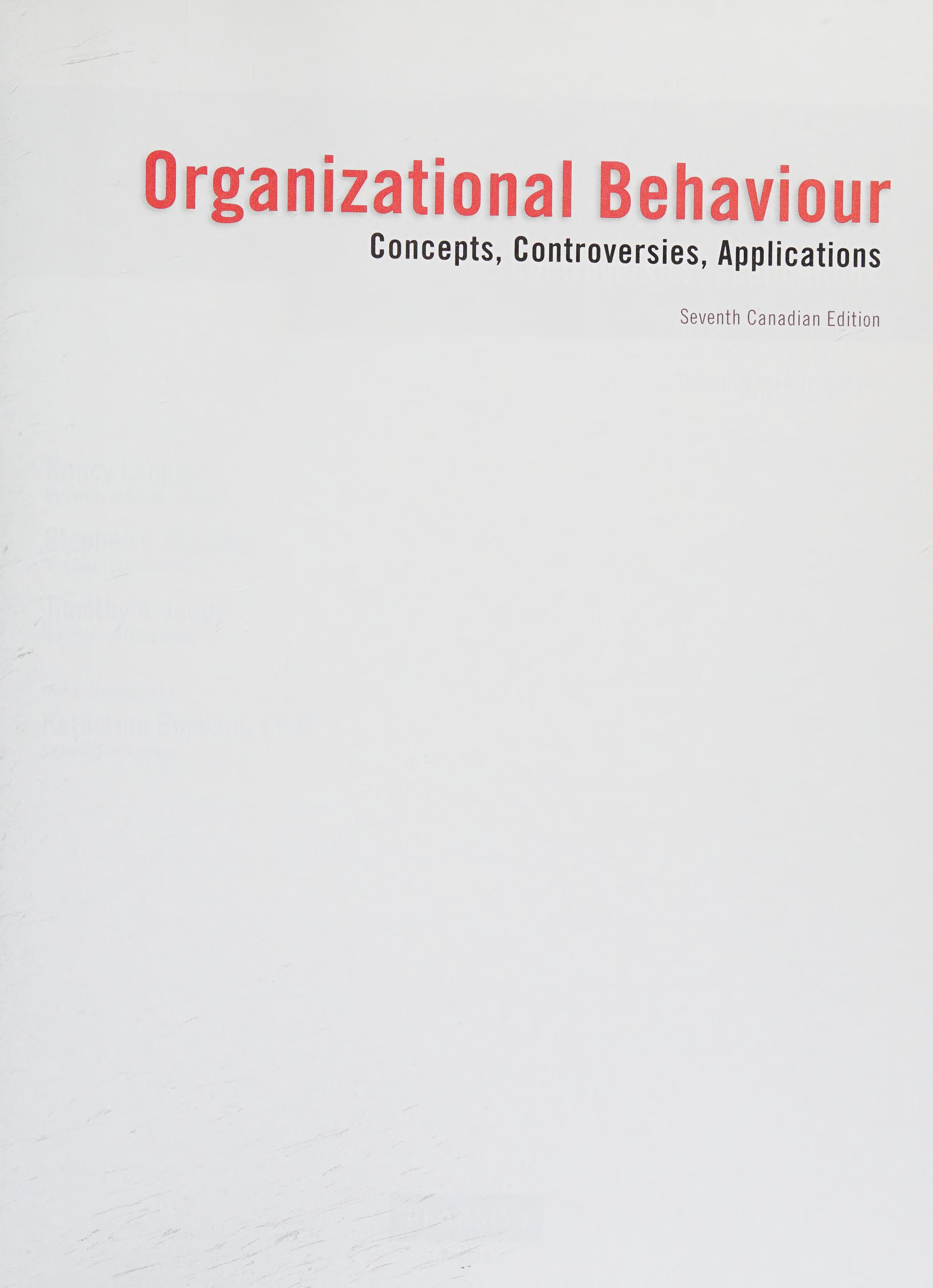 Organizational Behaviour