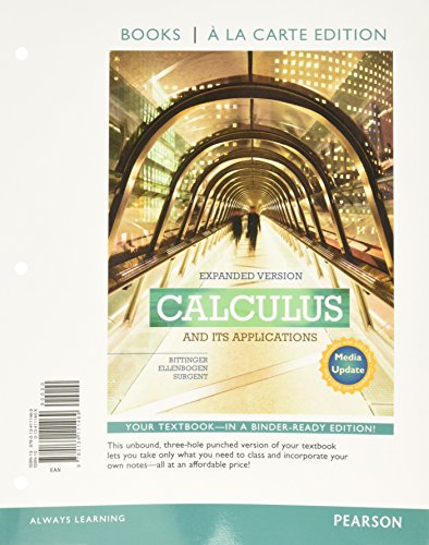 Calculus And Its Applications Expanded Version Media Update Books A La Carte Edition