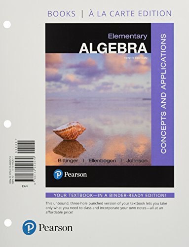 Elementary Algebra: Concepts And Applications, Books A La Carte Edition With Integrated Review And Worksheets PlusMyLab Math With Pearson E-Text -- 24 Month Access Card Package