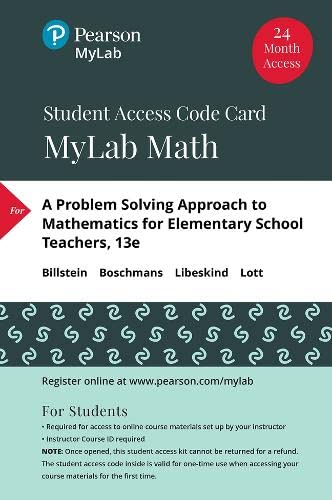 MyLab Math with Pearson EText -- 24 Month Standalone Access Card -- for a Problem Solving Approach to Mathematics for Elementary School Teachers