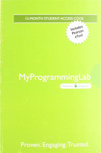 MyLab Programming With Pearson EText -- Access Card -- For Building Python Programs