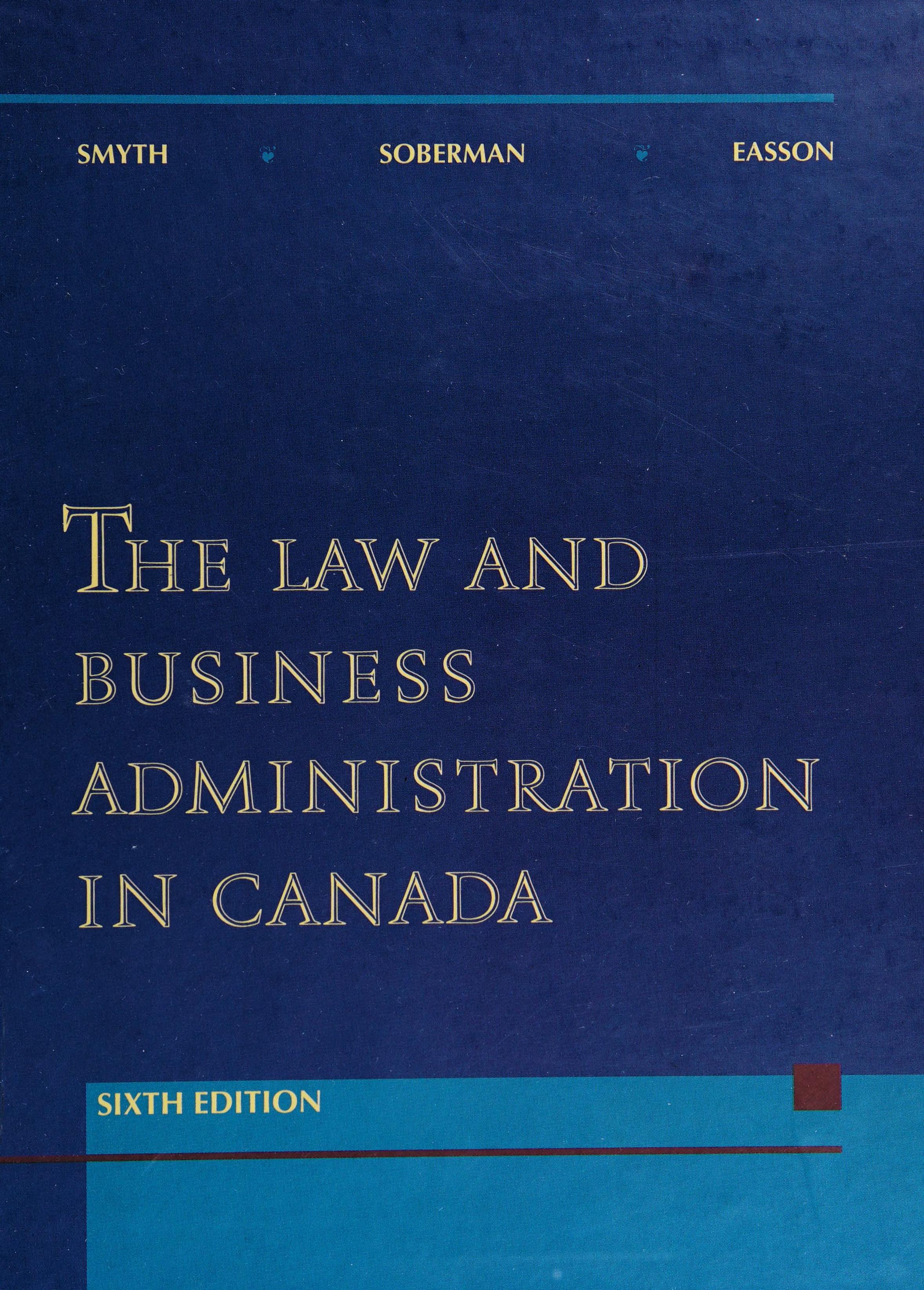 The Law And Business Administration In Canada