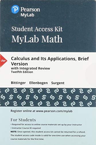 MyLab Math with Pearson EText -- 24-Month Standalone Access Card -- for Calculus and Its Applications, Brief Version