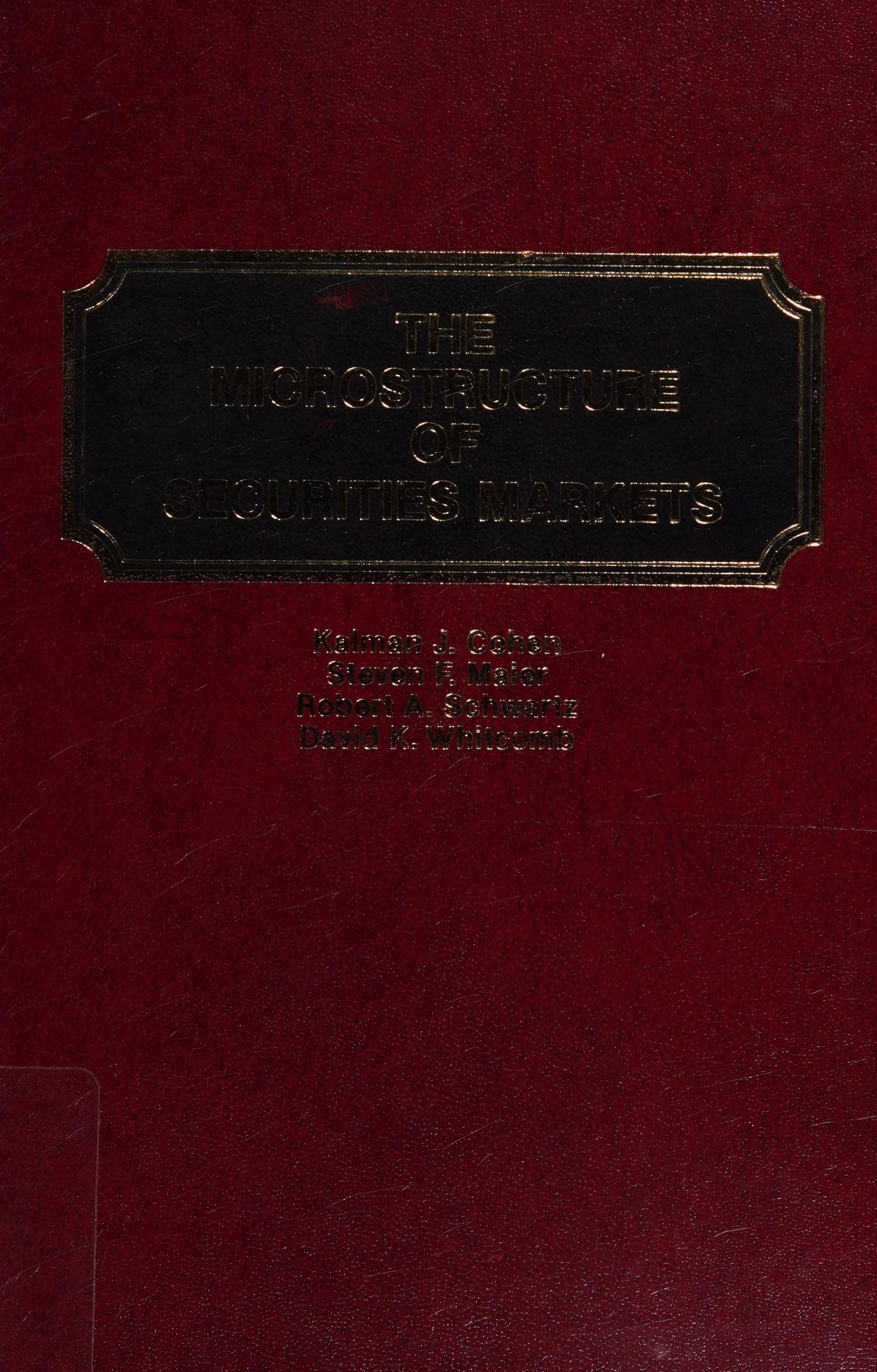 The Microstructure of Securities Markets
