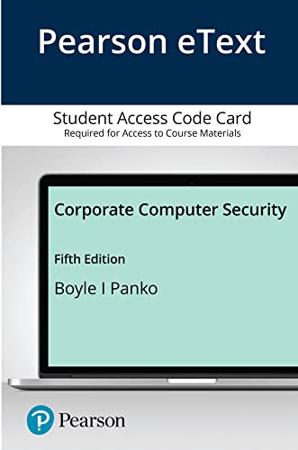 Pearson EText For Corporate Computer Security -- Access Card