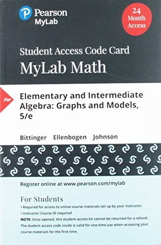 MyLab Math with Pearson EText -- 24 Month Standalone Access Card -- for Elementary and Intermediate Algebra