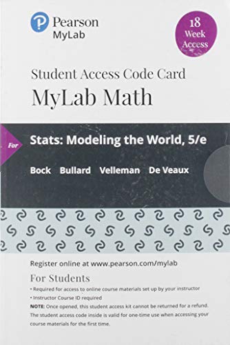 MyLab Statistics with Pearson EText -- 18 Week Access -- for Stats