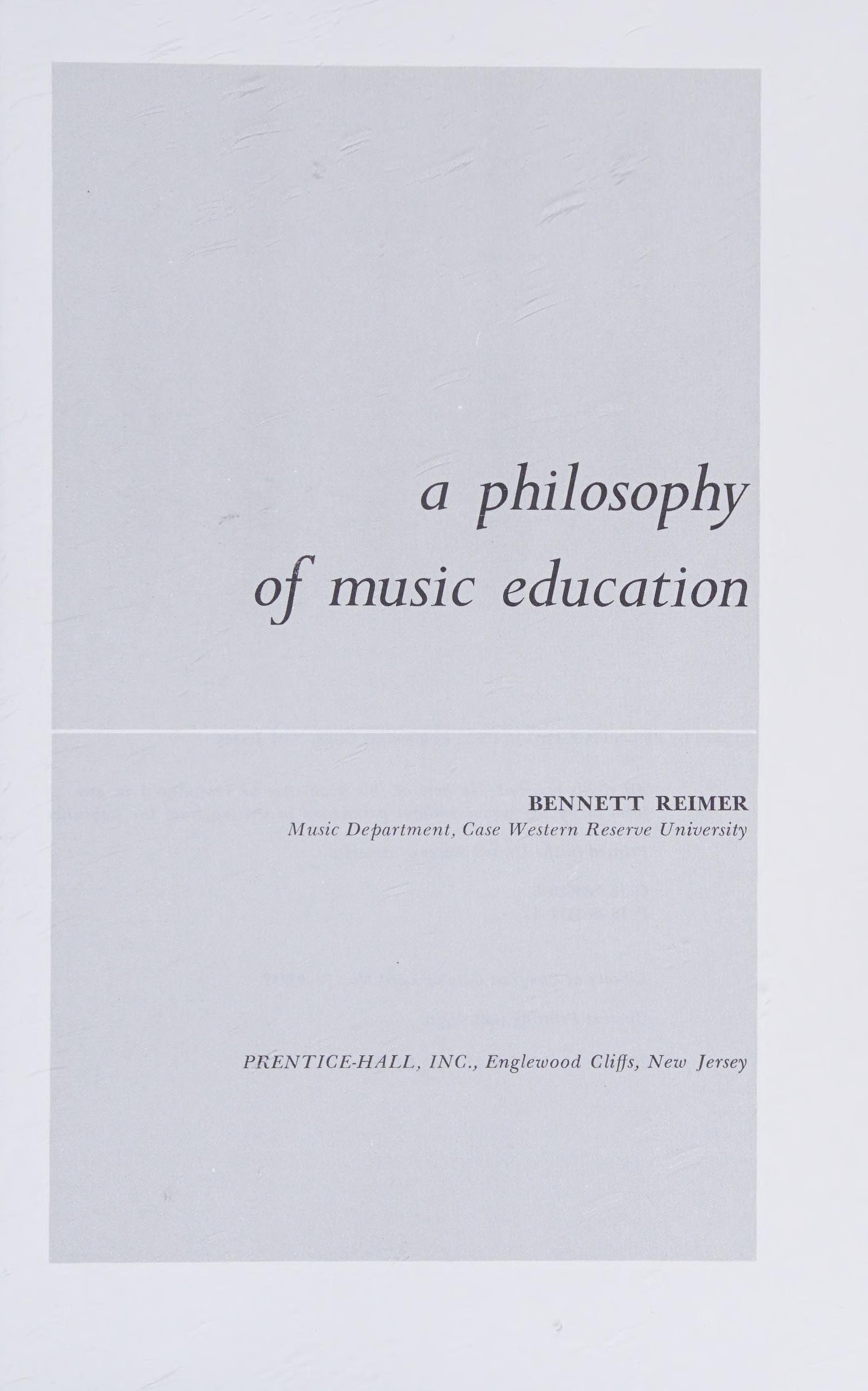 A philosophy of music education.