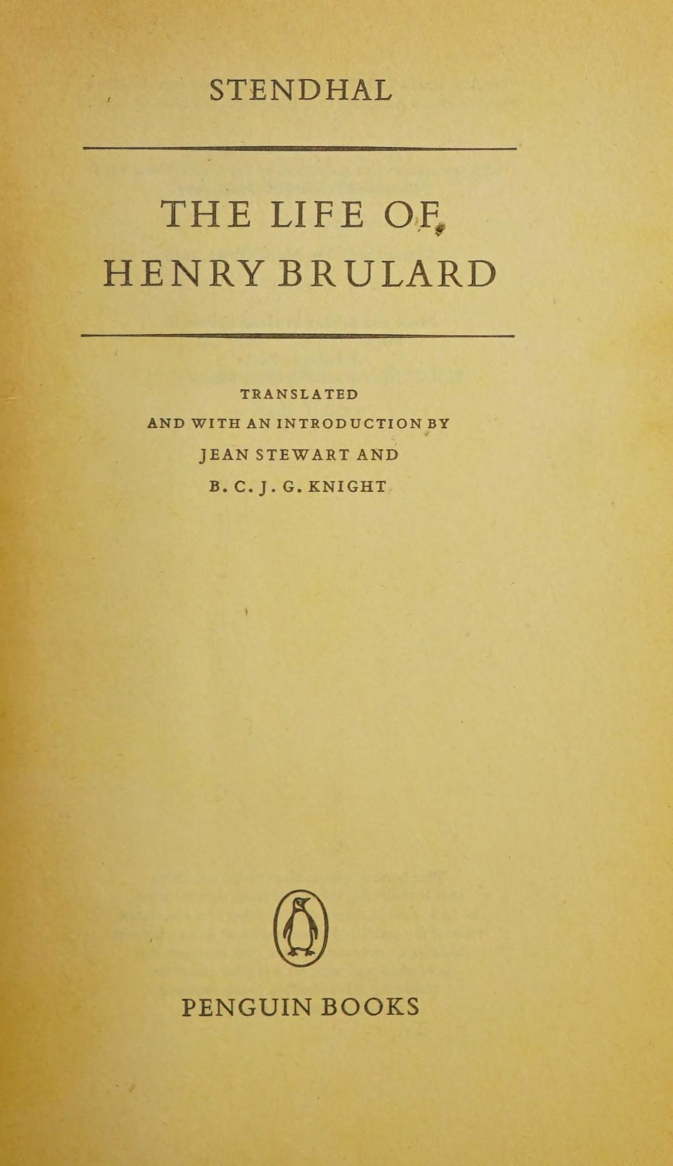 The Life of Henry Brulard