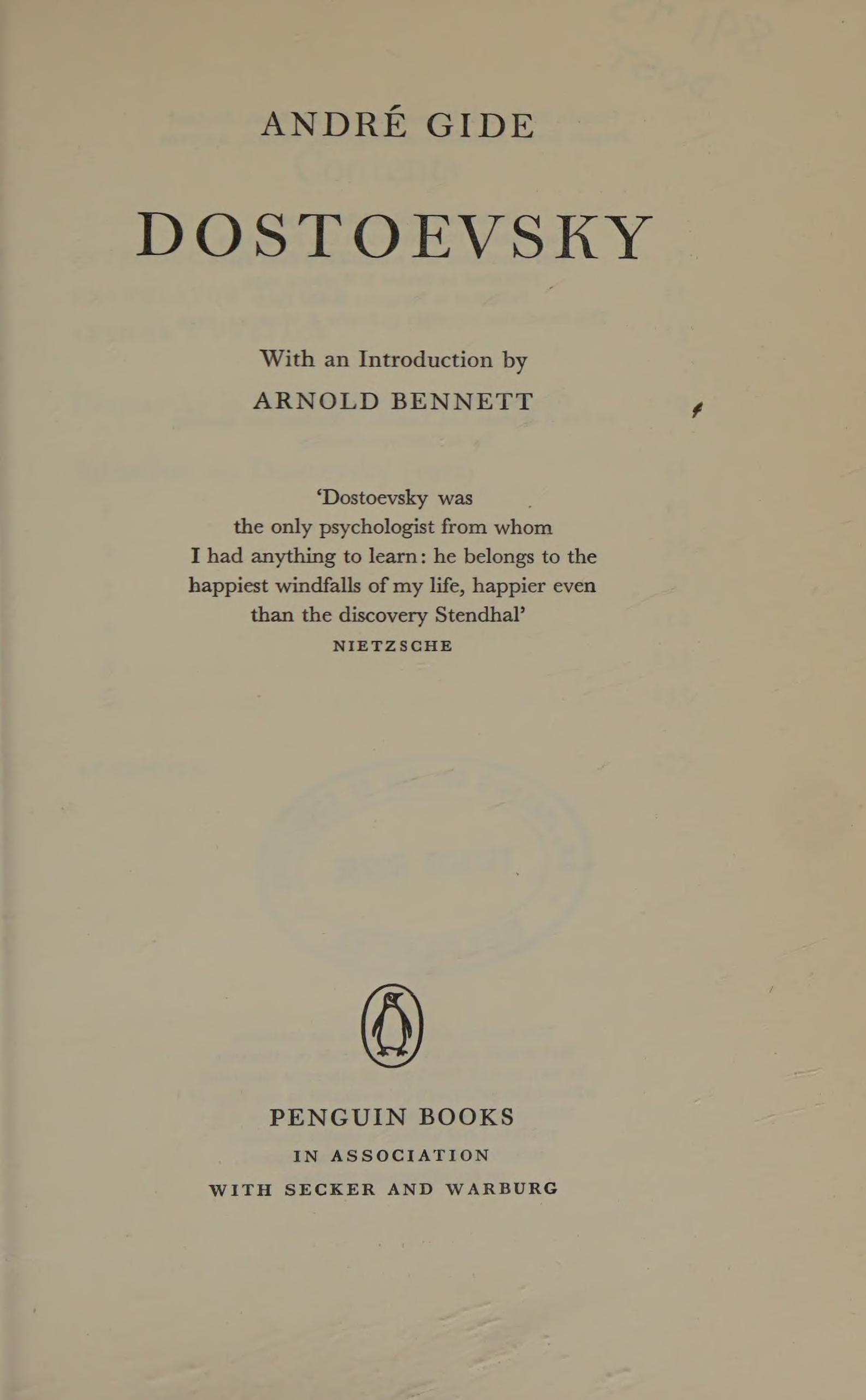 Dostoevsky (Peregrine Books)