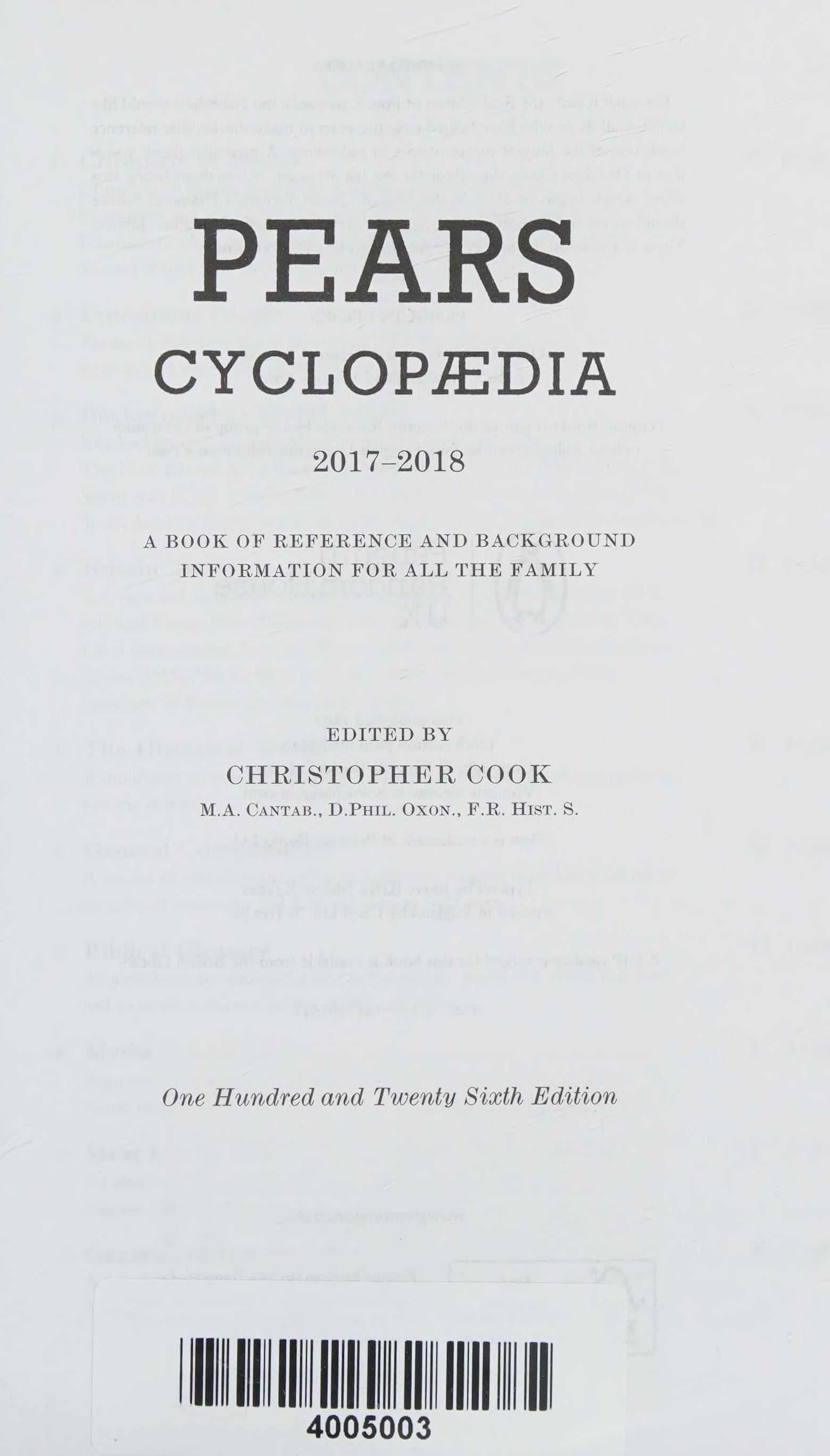 Pears' Cyclopaedia 2017-2018