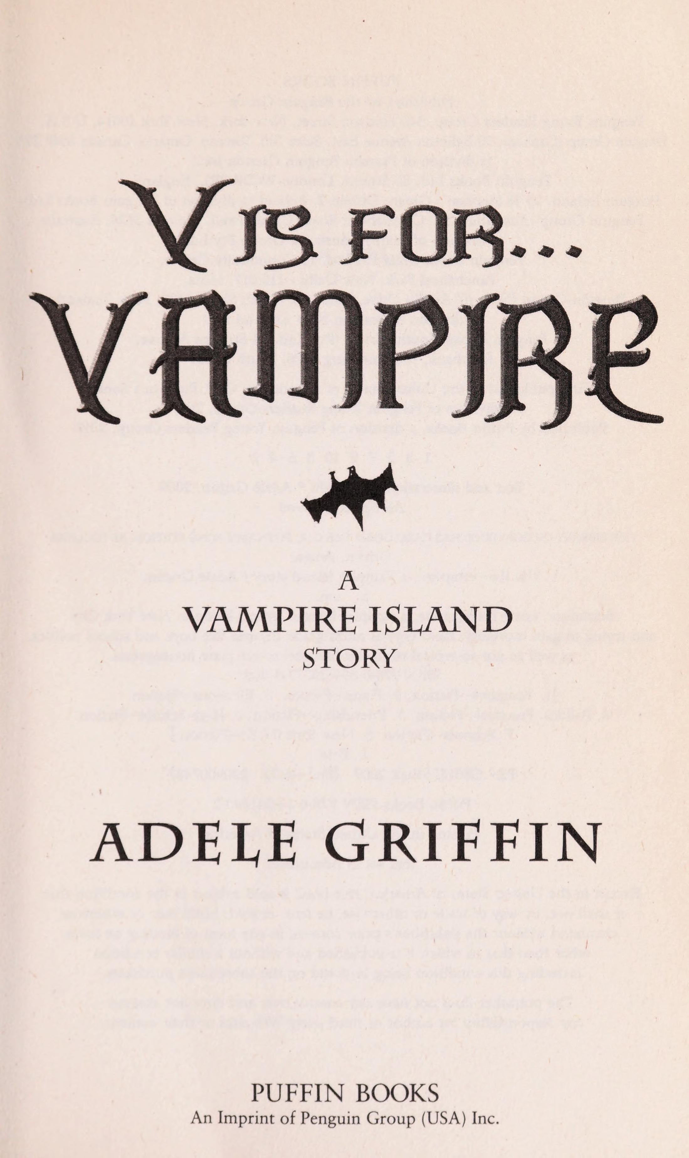 V Is for Vampire