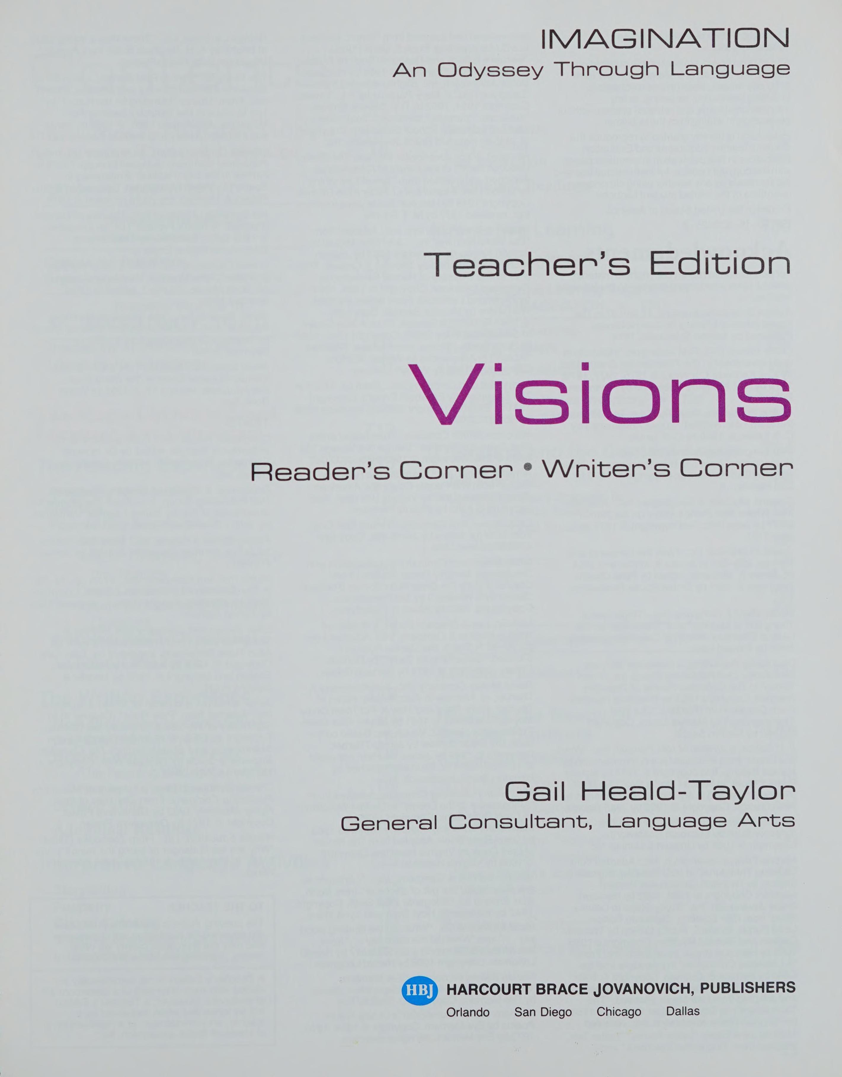Visions Writer's Corner