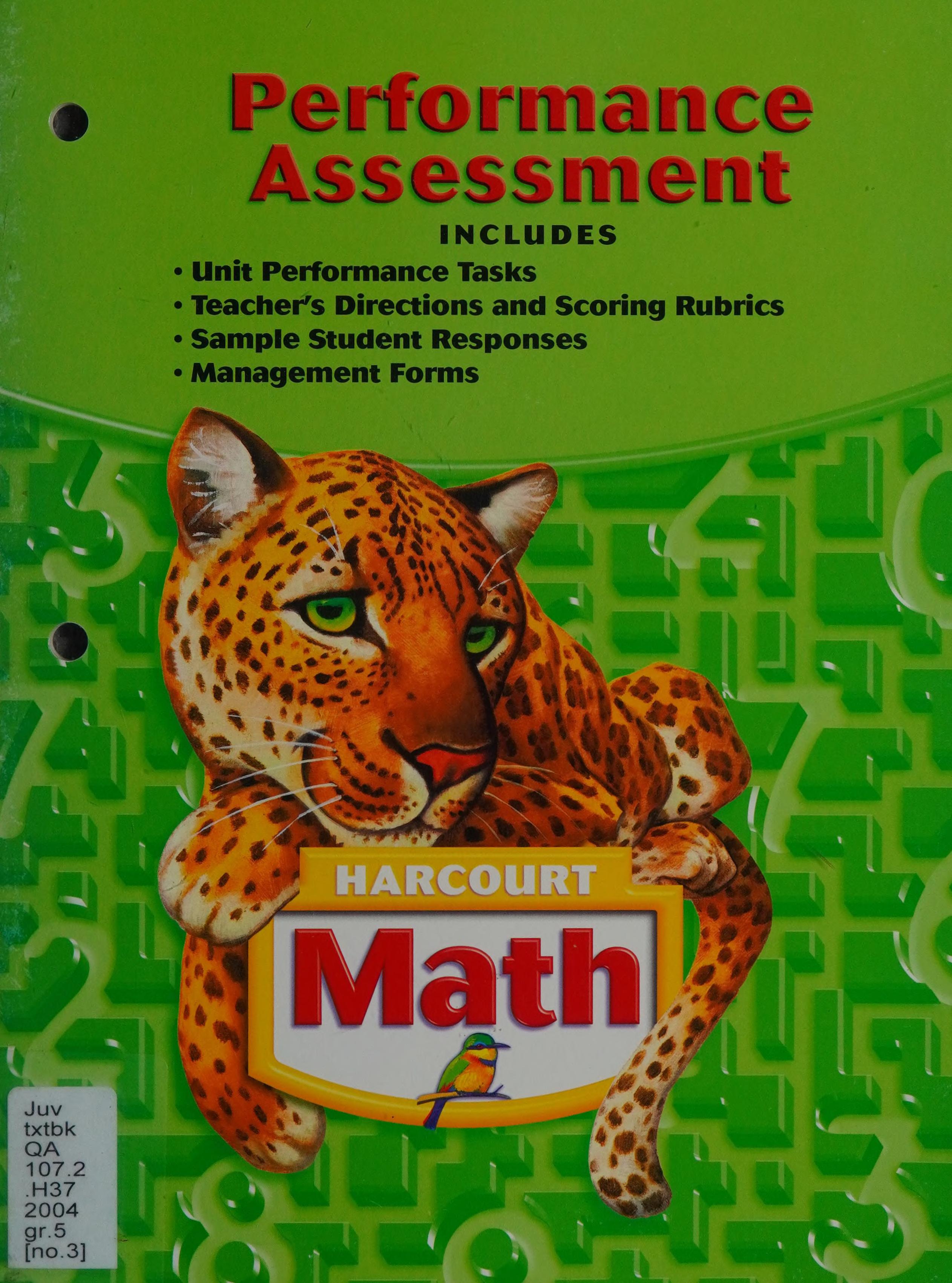 Harcourt Math Performance Assessment Grade 5