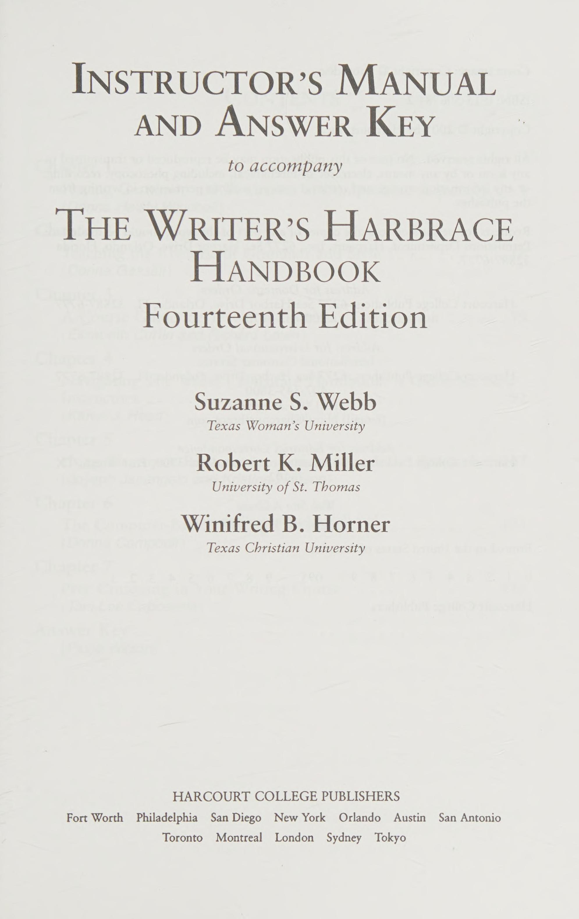 Title: Harbrace College Handbook Im