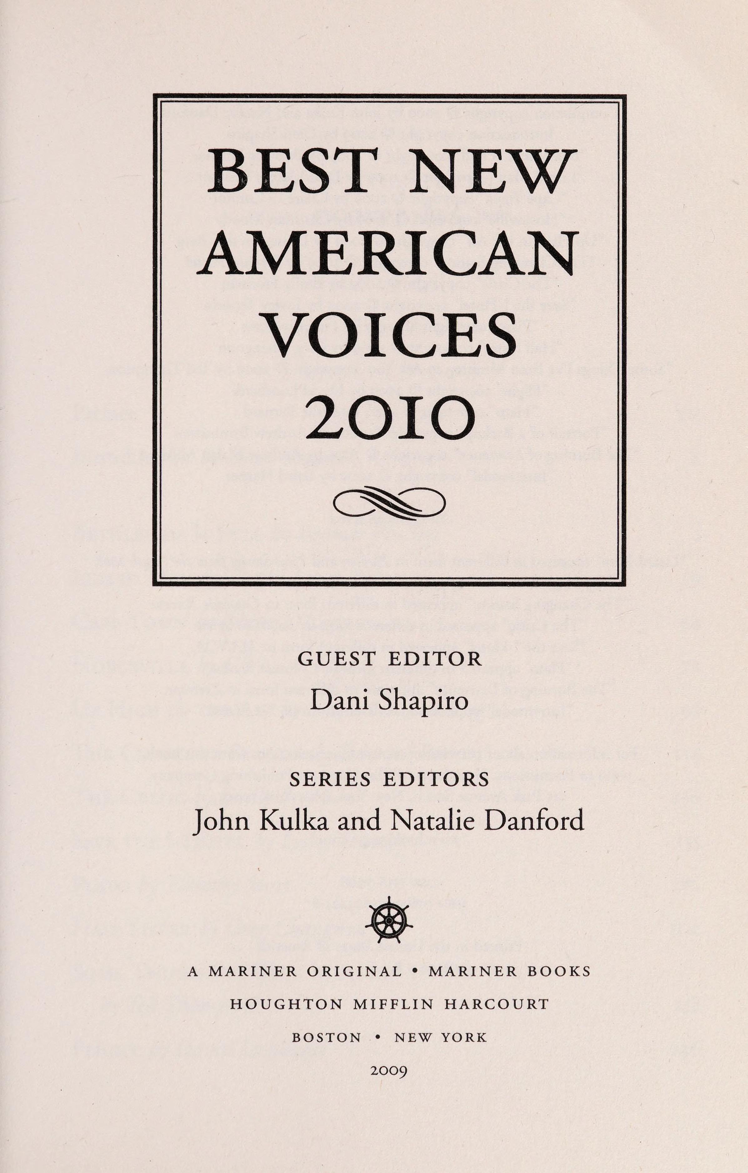 Best New American Voices 2010