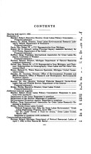 Great Lakes Environmental Research: Hearing Before The Subcommittee On Oceanography, Great Lakes, And The Outer Continental Shelf Of The Committee On ... Congress, Second Session ... April 8, 1992