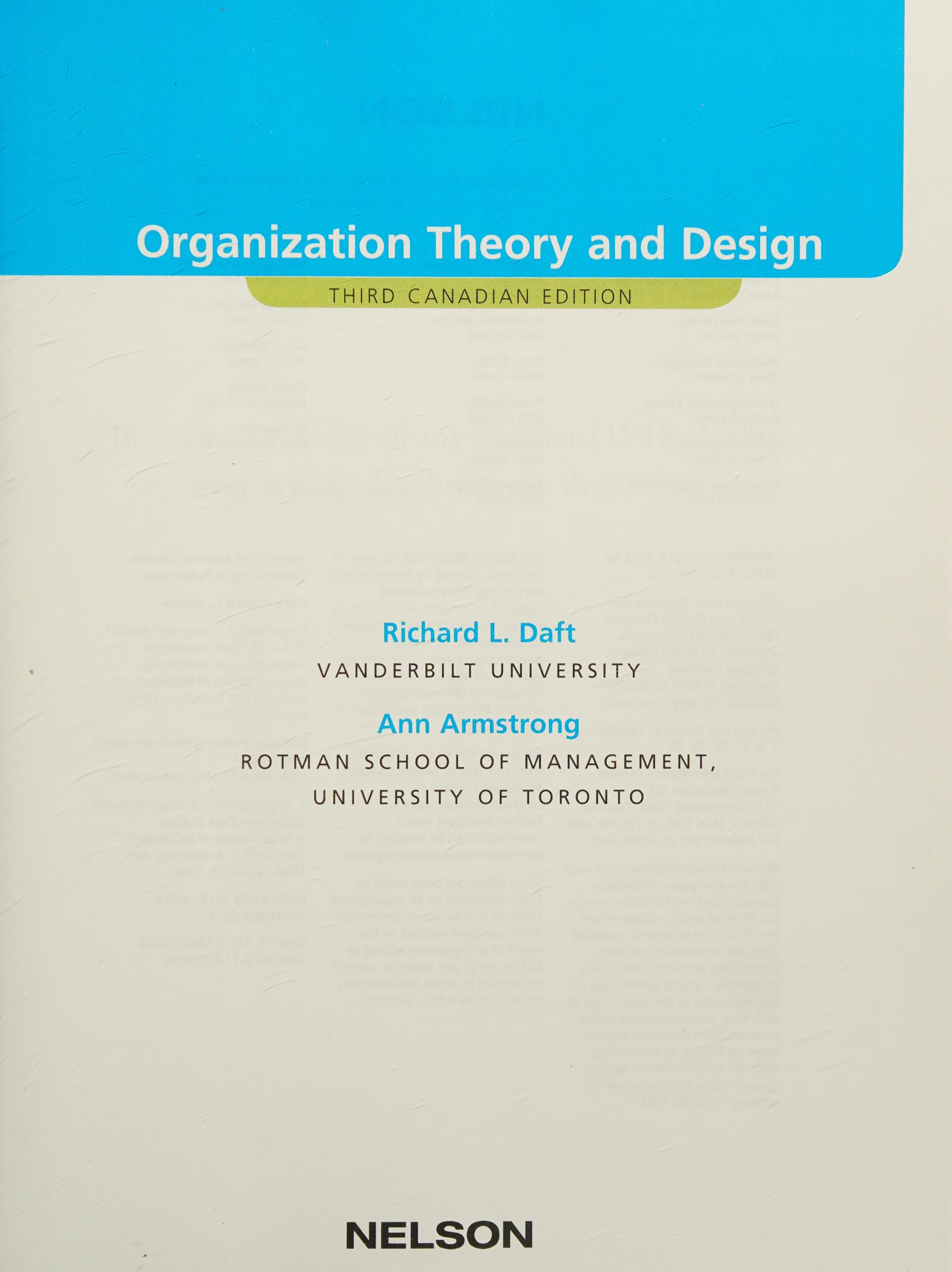 Organization Theory and Design