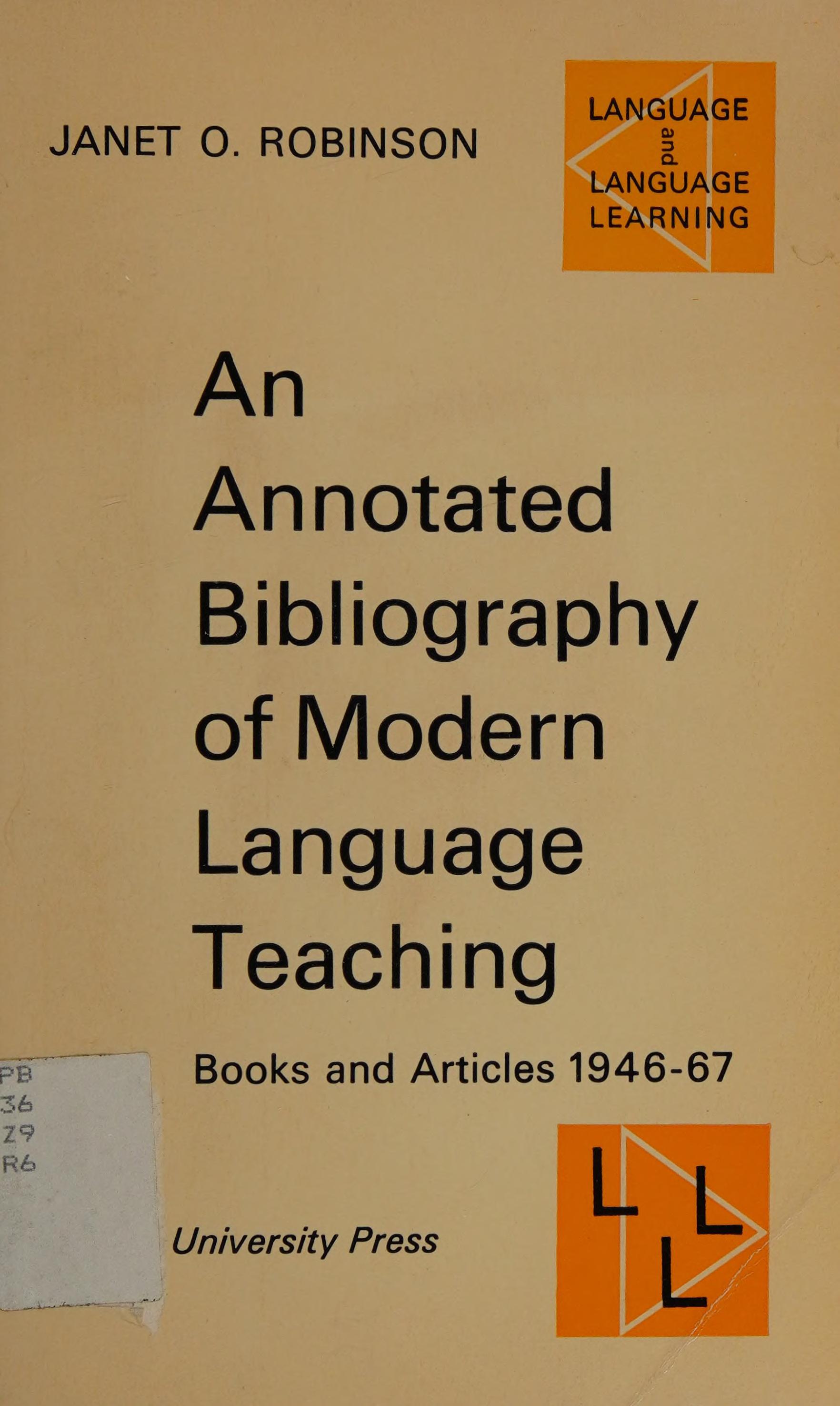 An Annotated Bibliography Of Modern Language Teaching