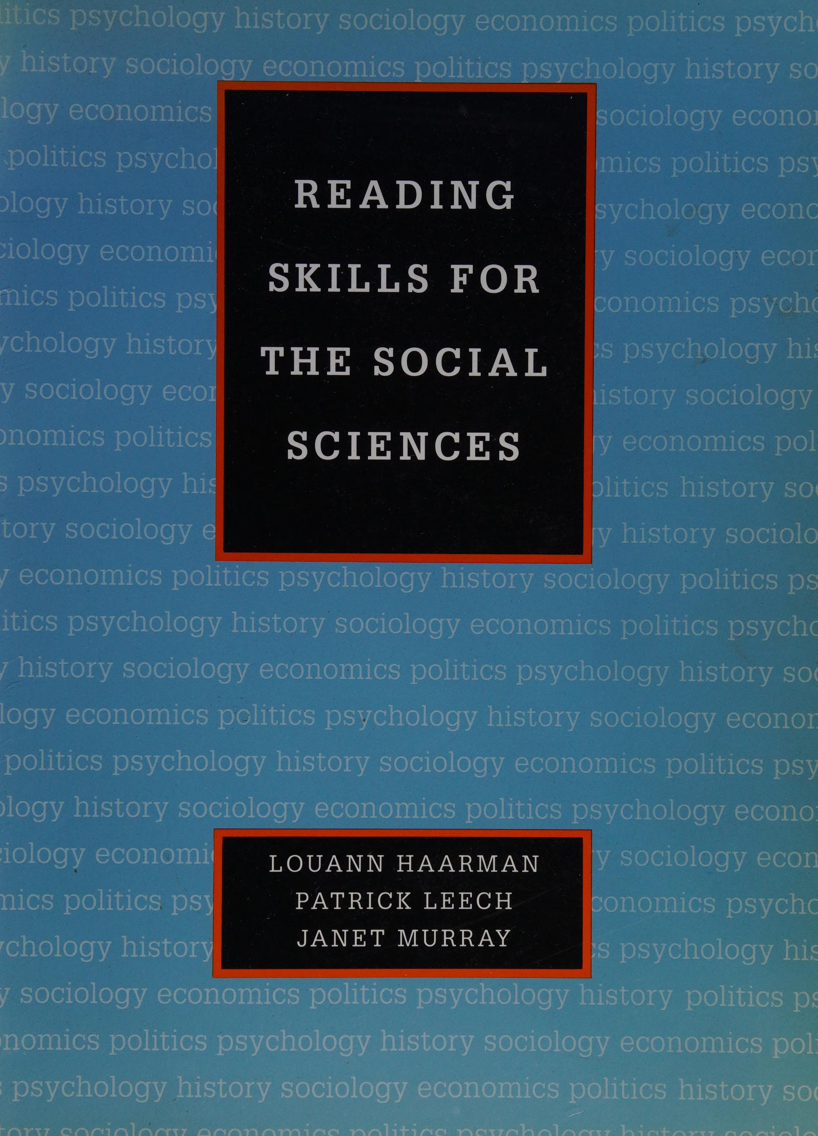 Reading Skills For The Social Sciences