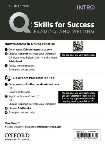 Q: Skills For Success: Intro Level: Reading And Writing Teacher'S Access Card
