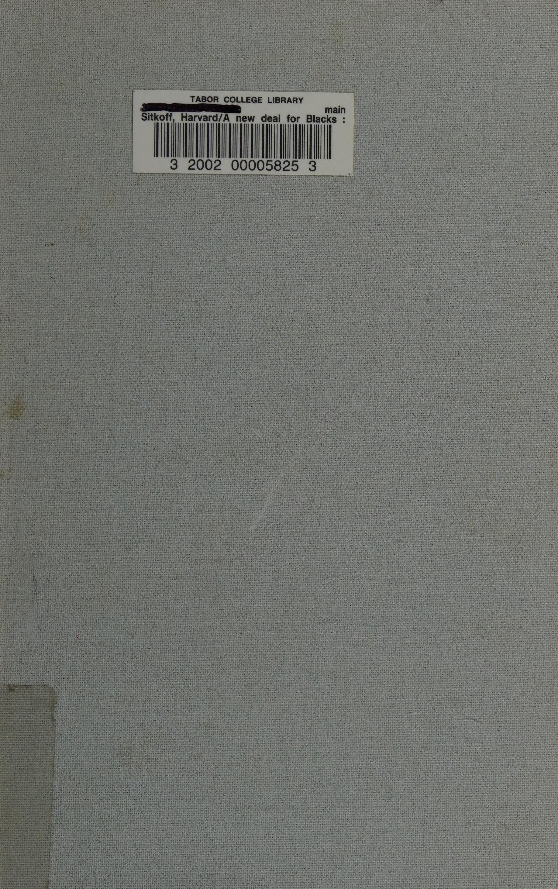 A new deal for Blacks