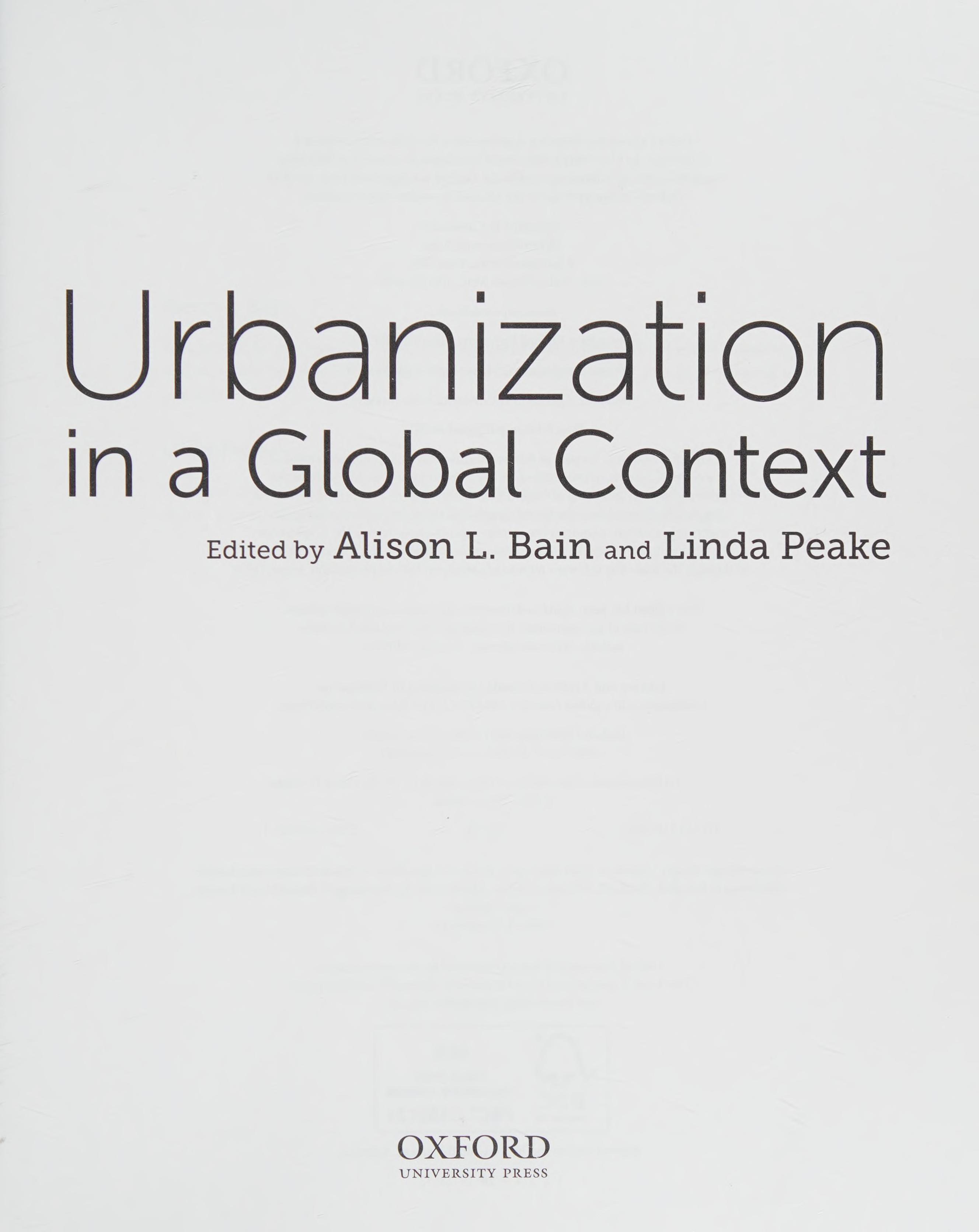 Urbanization in a Global Context
