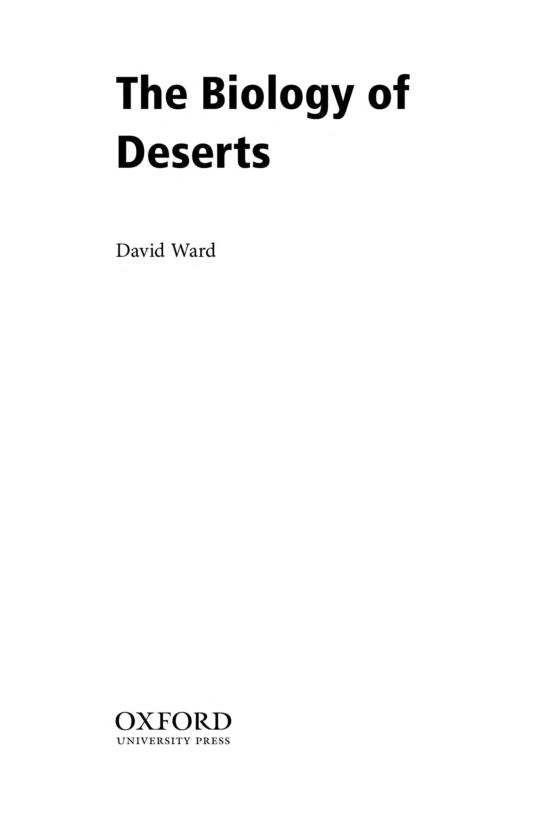 The Biology of Deserts