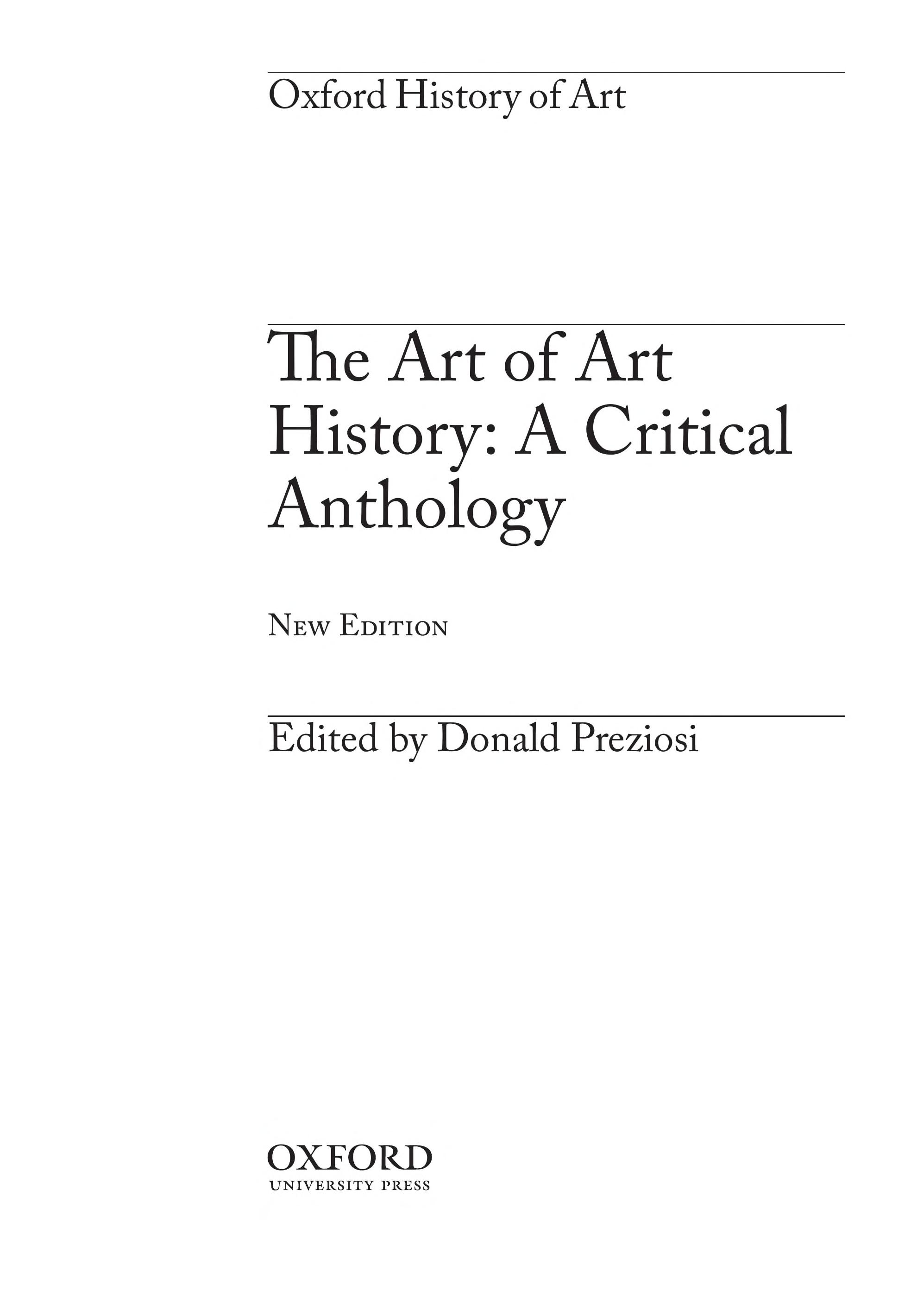The Art of Art History by Donald Preziosi, ISBN 9780199229840