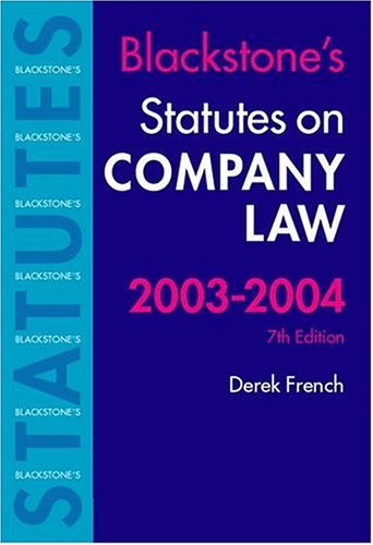 Blackstone'S Statutes Company Law 2003/2004