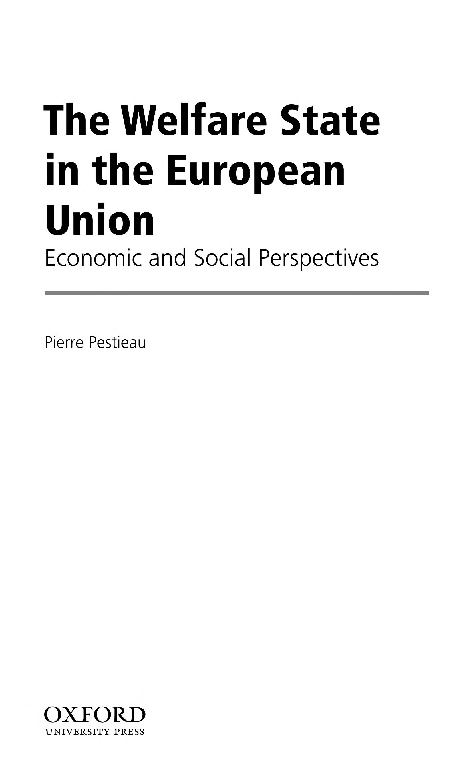 The Welfare State In The European Union: Economic and Social Perspectives