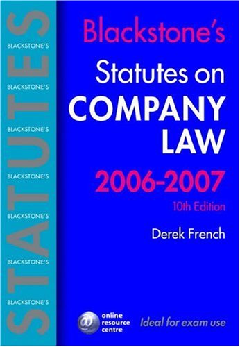 Blackstone's Statutes on Company Law 2006-2007
