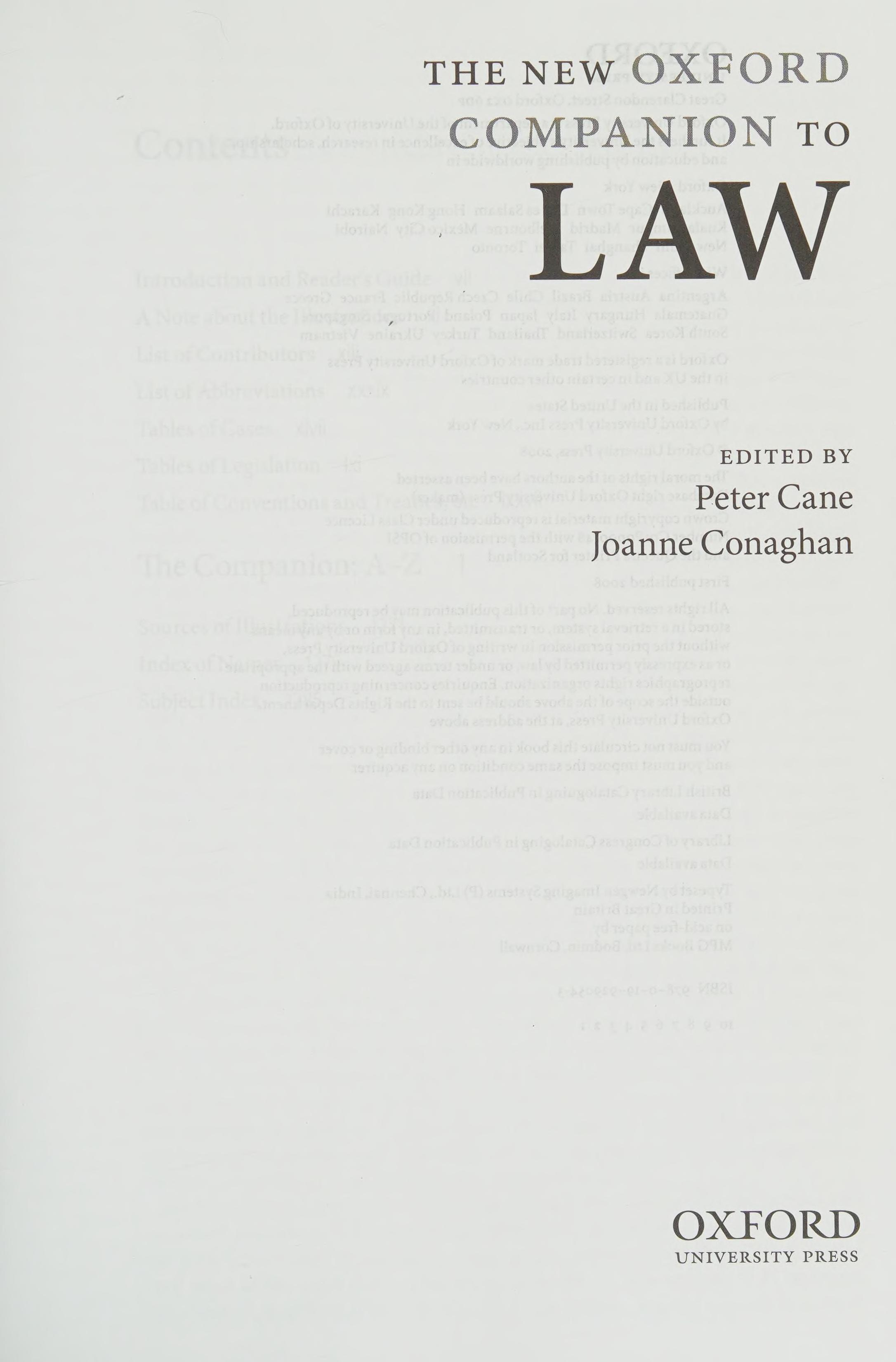 The New Oxford Companion to Law