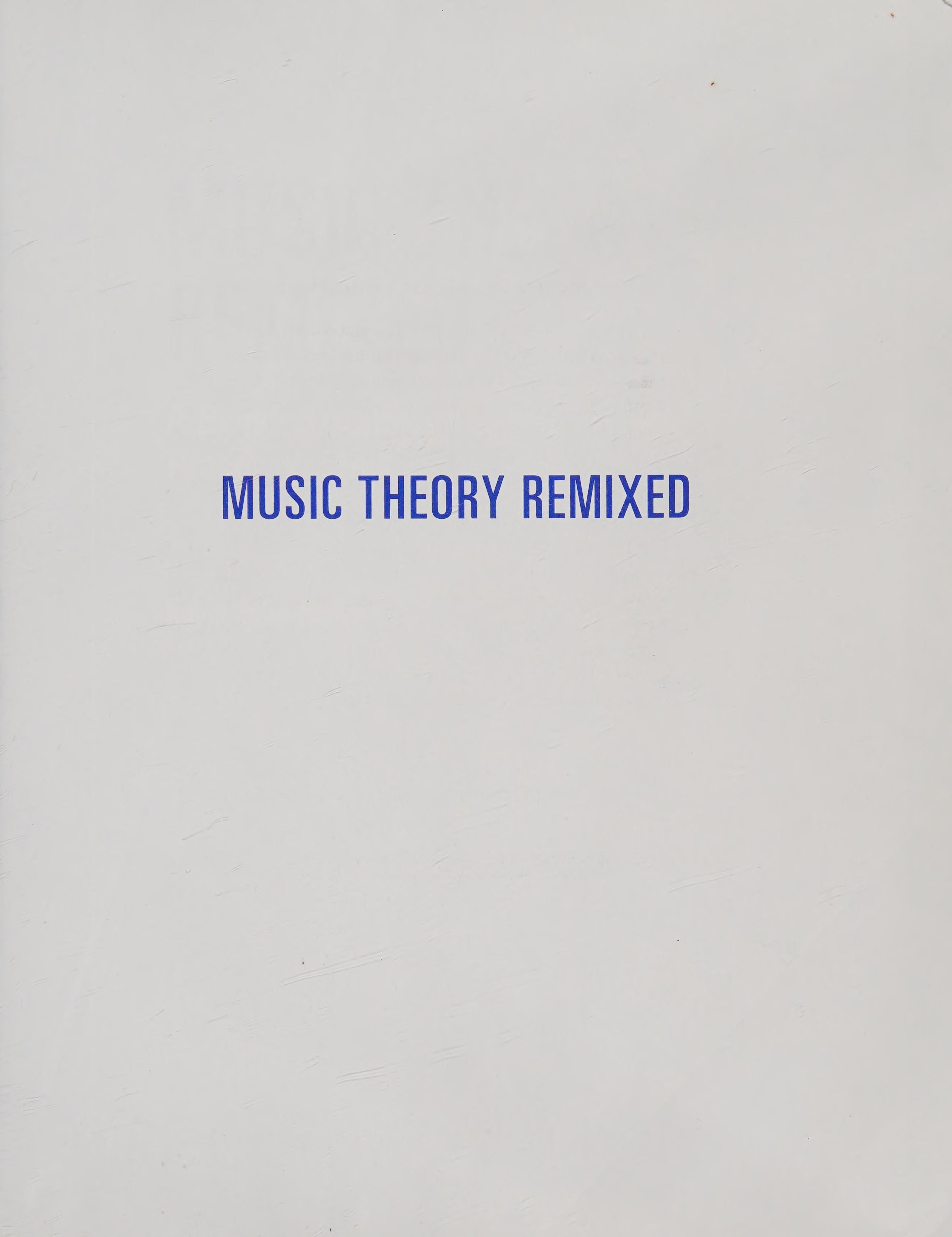 Music theory remixed