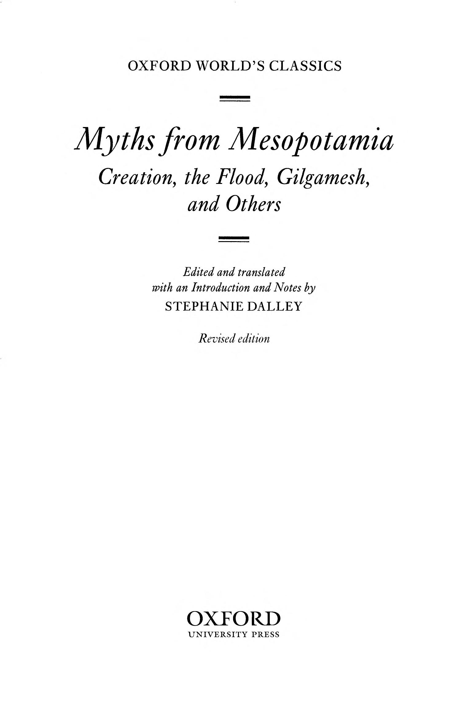 Myths From Mesopotamia