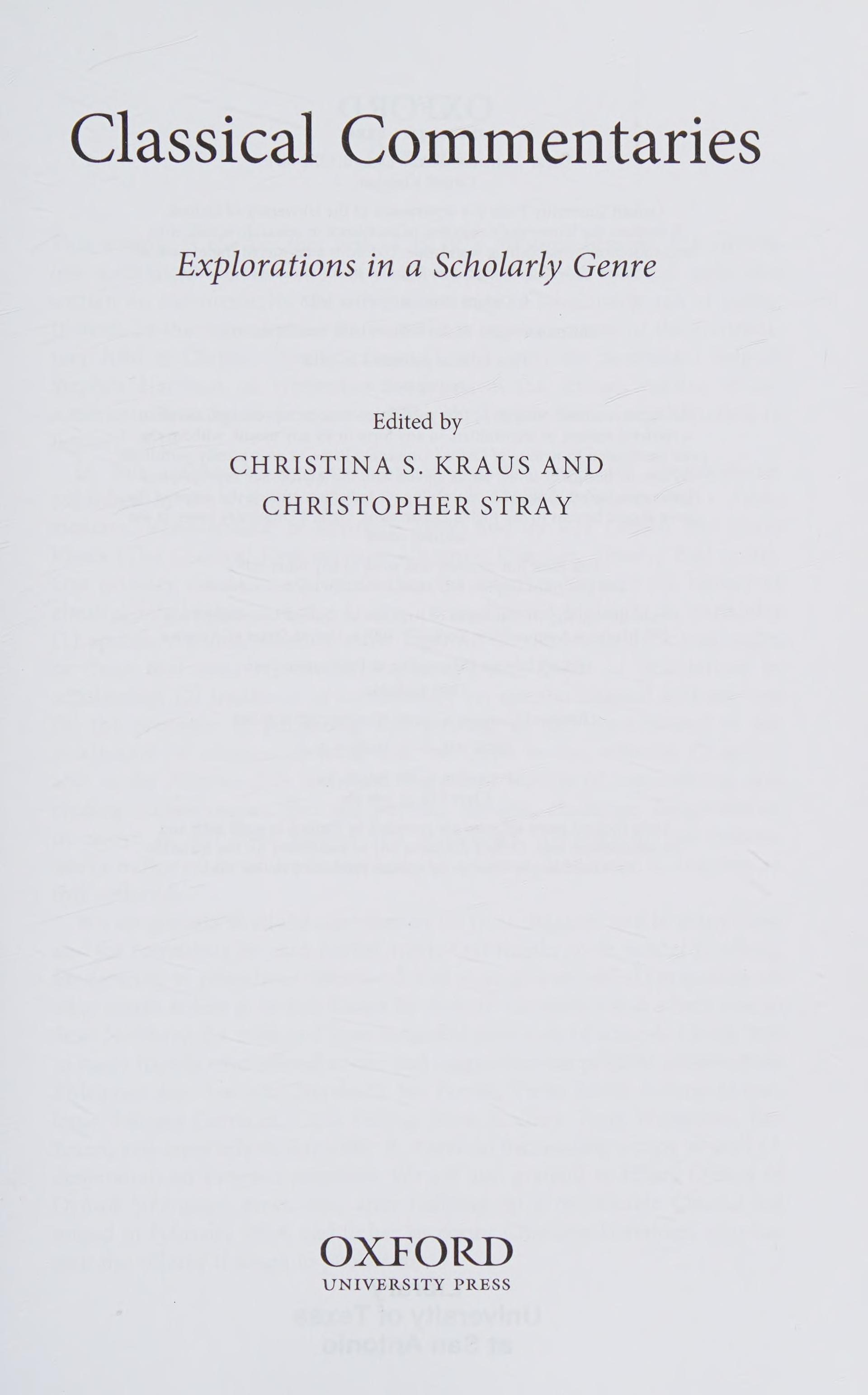 Classical Commentaries