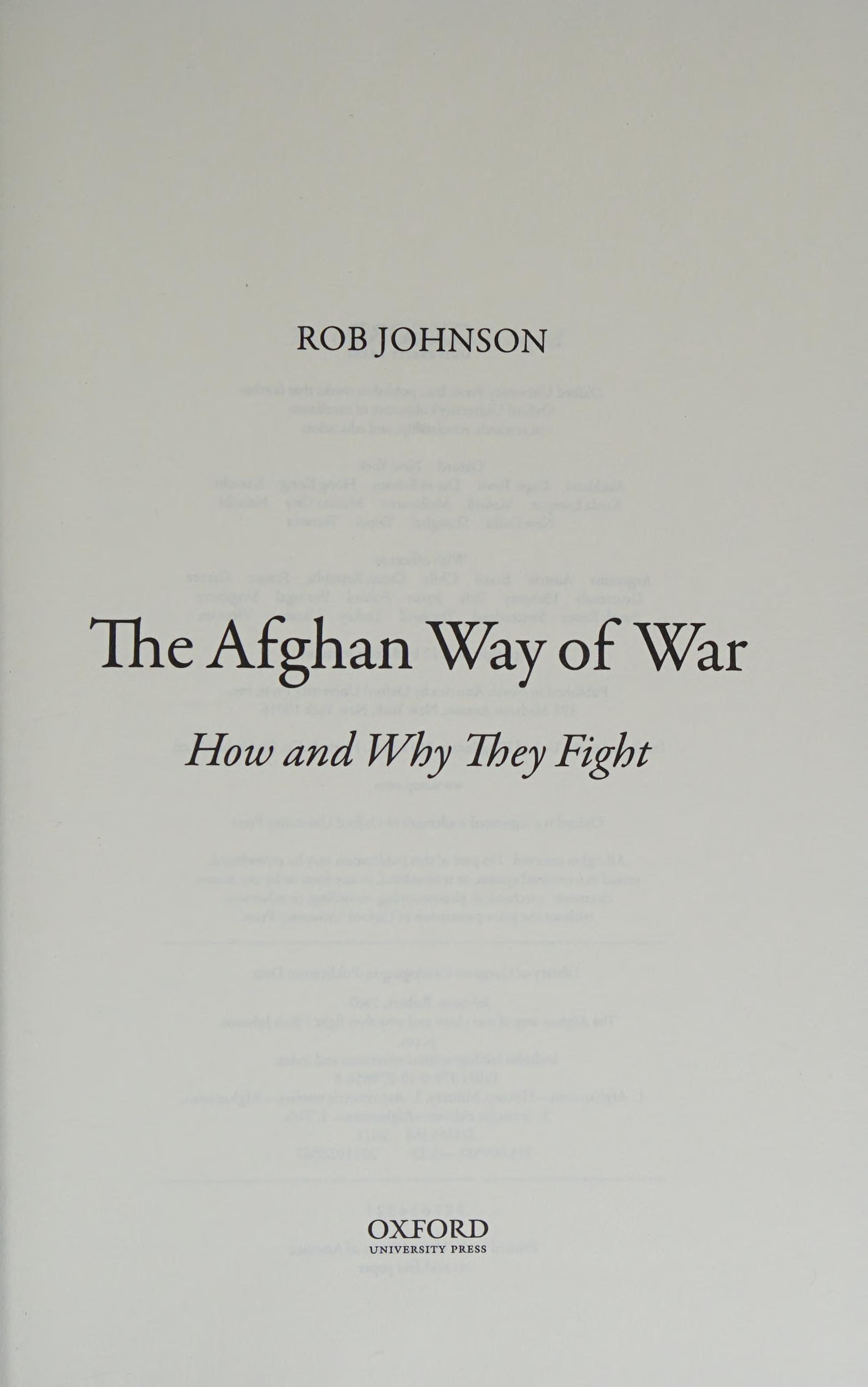 The Afghan Way of War