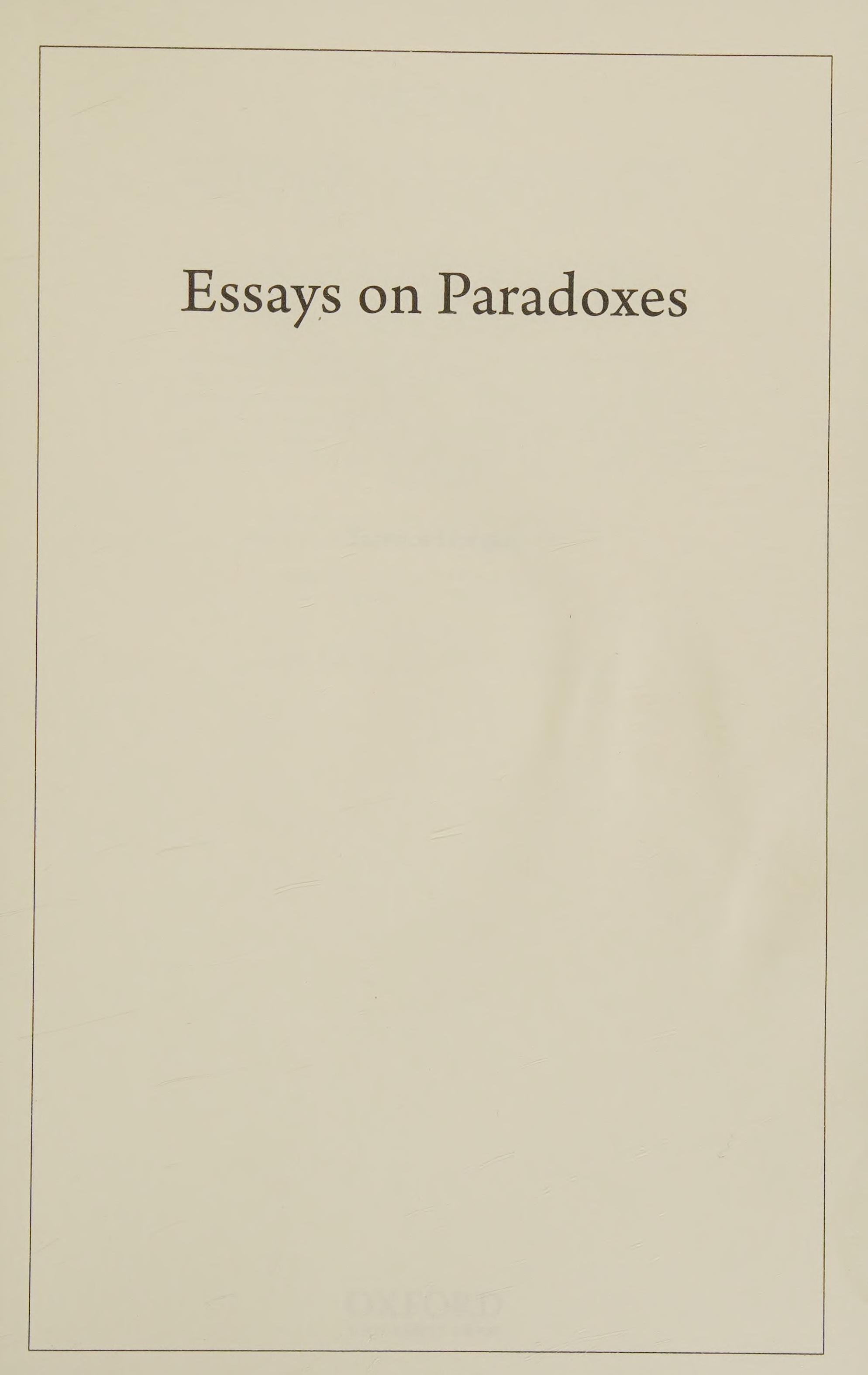Essays on Paradoxes