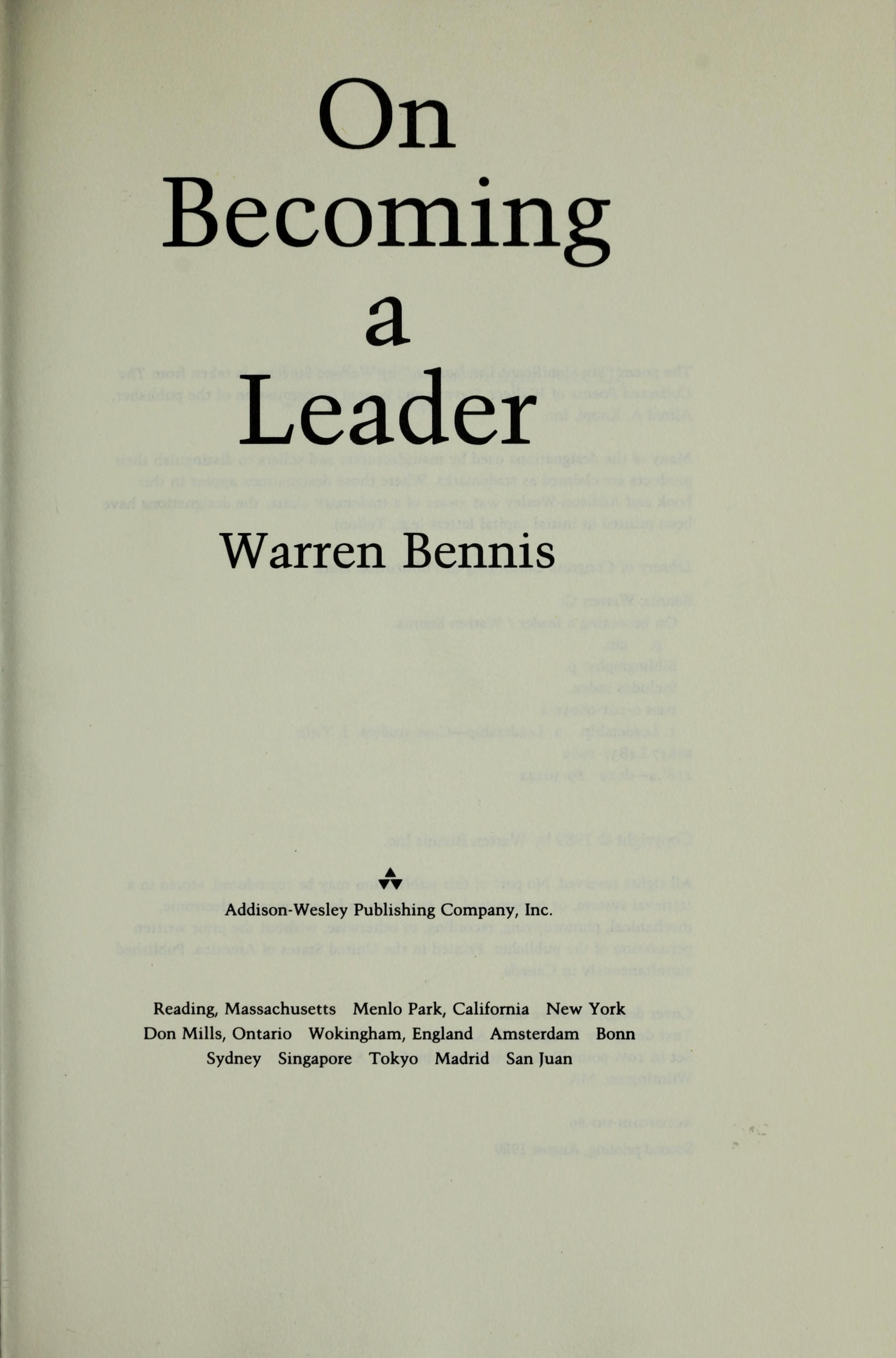 On Becoming A Leader