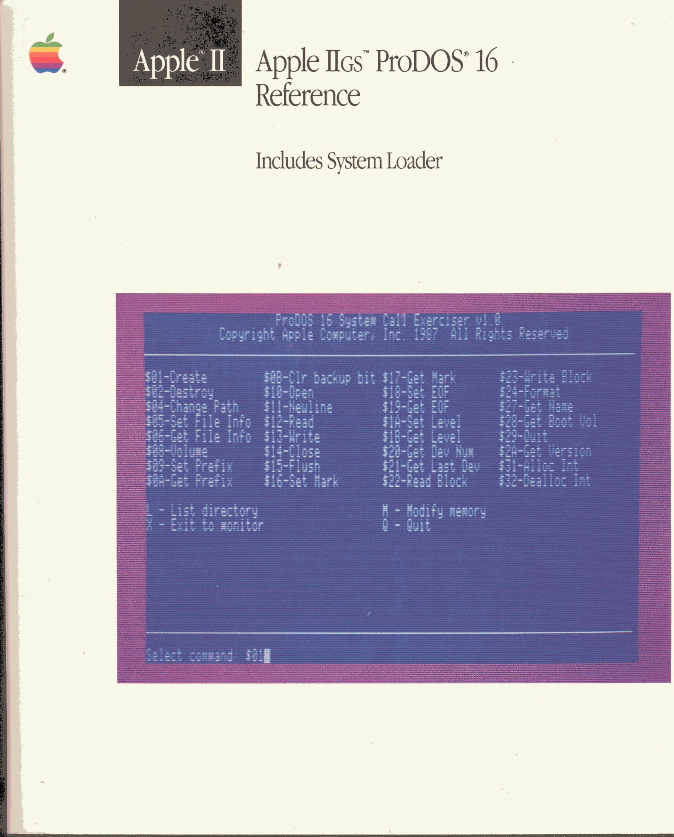 Apple Iigs Prodos 16 Reference
