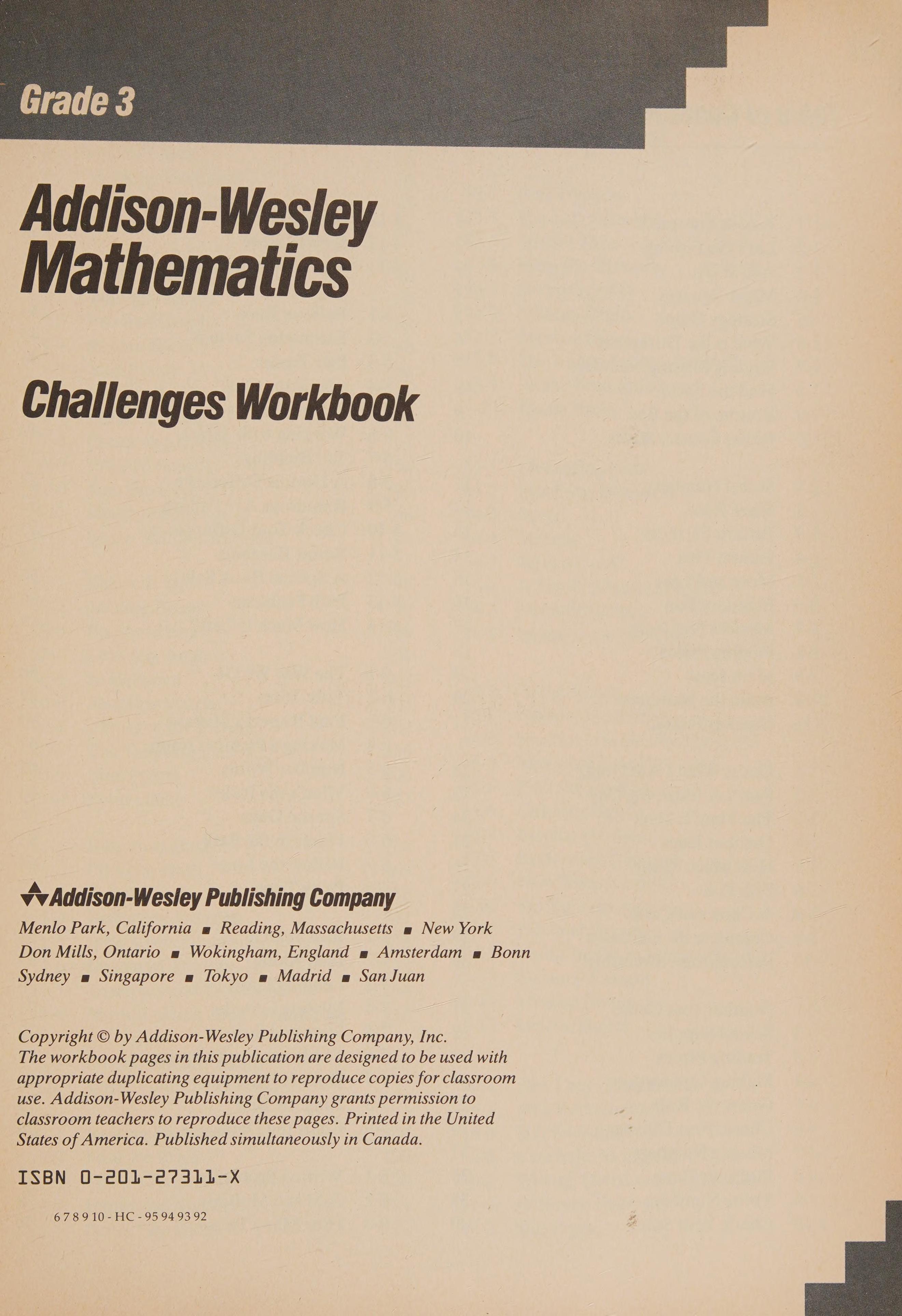 Challenges Workbook Grade 3