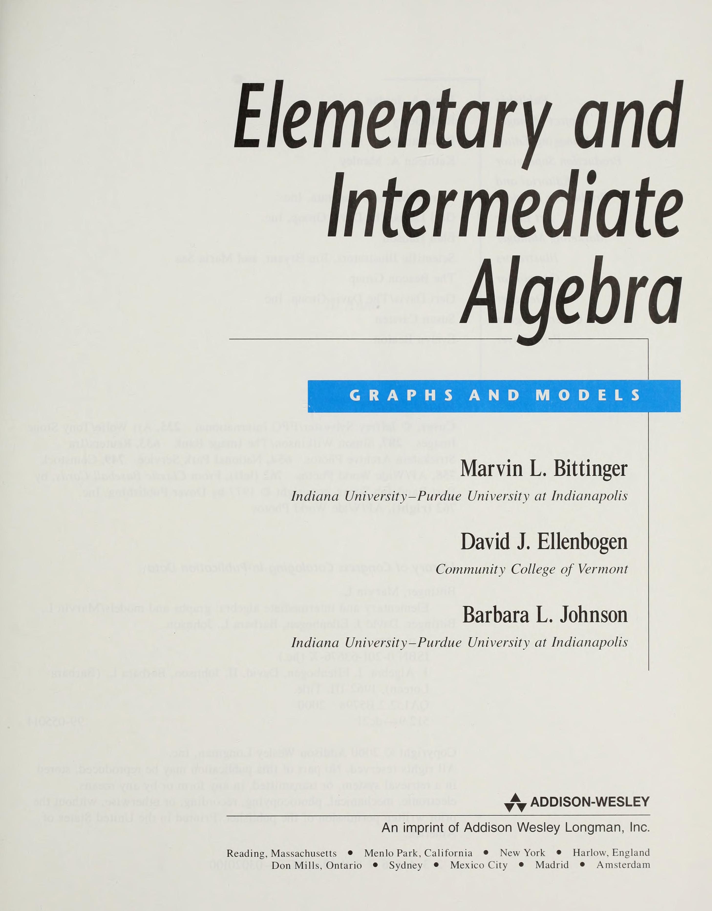 Elementary and Intermediate Algebra