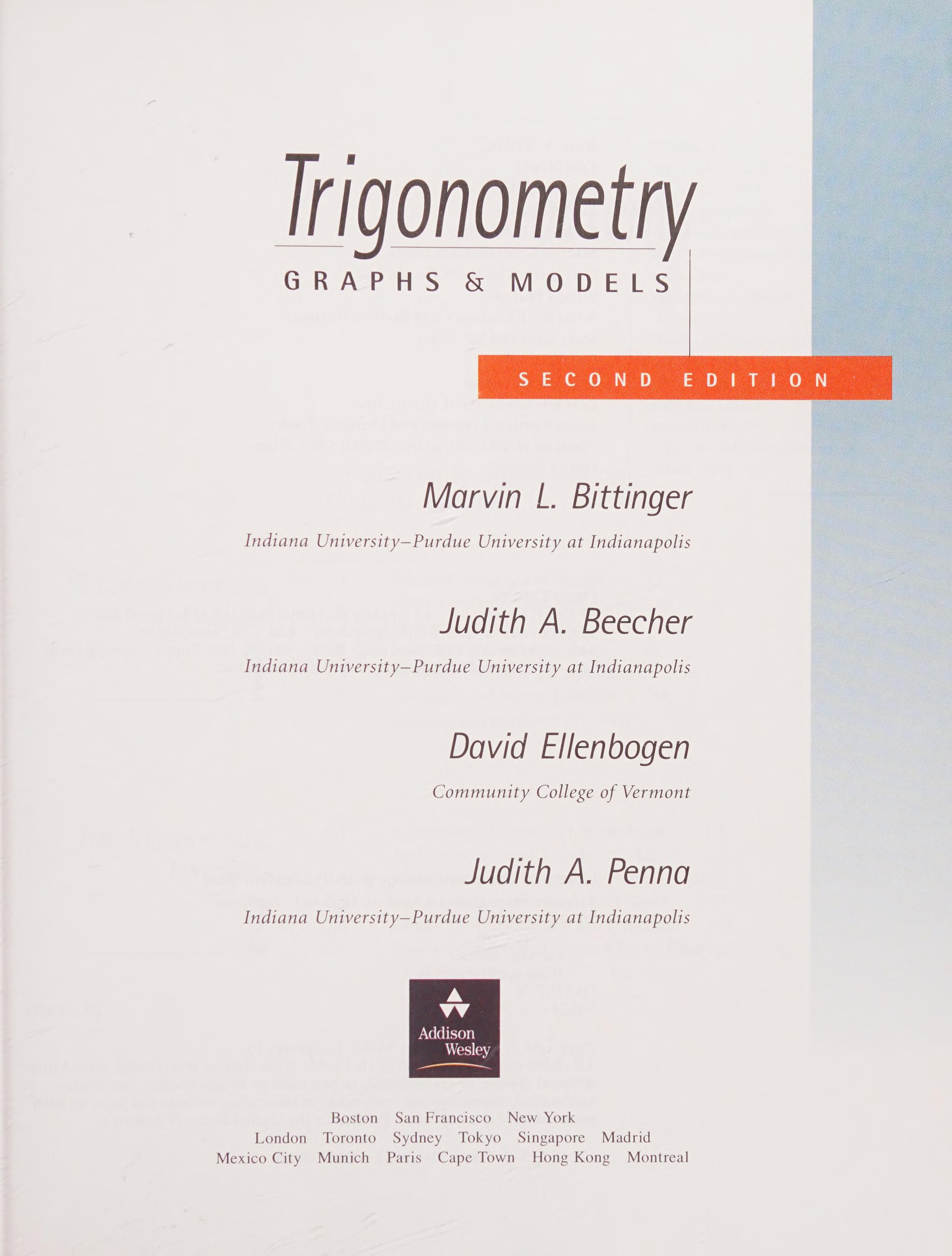 Trigonometry: Graphs & Models, 2nd Edition